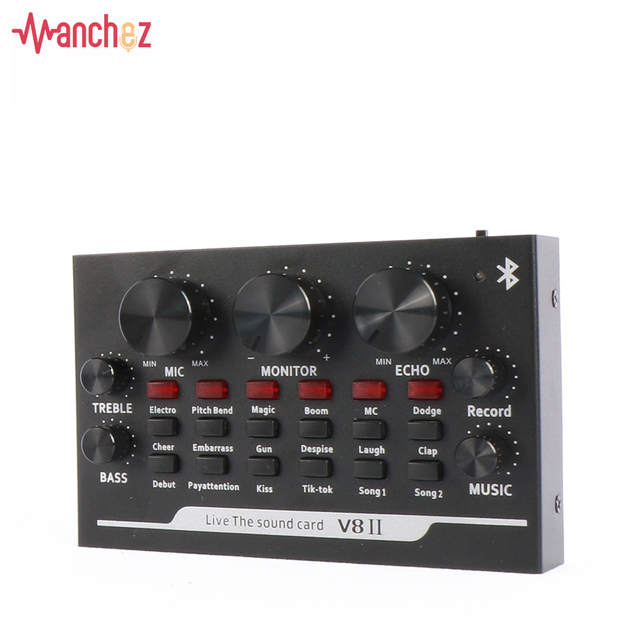 Jibo Factory Direct Sales V8 Sound Card for Live Broadcast, Singing, Recording