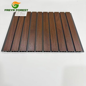 Panel de PVC Moderno de Lujo <span class=keywords><strong>en</strong></span> Color Nogal Oscuro con Borde Gris, Impermeable y Absorbente de Sonido, Estilo Wabi-Sabi, Diseño Gráfico para Fondo de Sala de Estar - Product Image 3