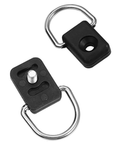 Anneau en D pour kayak avec kit de vis M6, en fibre de carbone noire, durable, pour montage sur pont de canoë, bateau, lacs et rivières, pêche