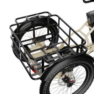 Vélo cargo électrique à 3 roues Onesport OT30 Pro, batterie au lithium sans balais, moteur de moyeu arrière, porte-bagages extra large, vélo de livraison - Product Image 3