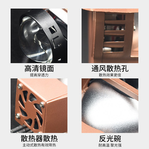 12+6 <b>LED</b> Bi-Xenon Projector Headlights Dual Lamp Cups 70W <b>High</b>-<b>Power</b> Integrated <b>High</b> & Low Beam Super Focused & <b>High</b> Brightness - Product Image 5