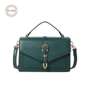 Sac messager vintage personnalisé avec boucle métallique, vert, élégant, pour femmes, en cuir PU, avec poignée supérieure, sac à bandoulière - Product Image 1