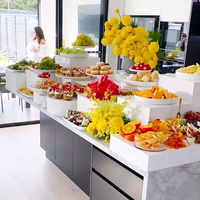 Supports d'affichage de cube en acrylique carrés-Support de collation de gâteau de pause de thé de repas froid pour la nourriture de buffet pour la présentation de nourriture