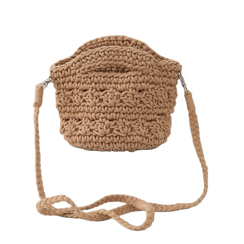 Spring New Cotton Rope Woven Shoulder Bag Knitted Hand-Made Women's Shoulder Bag Mobile Phone Bag