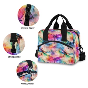 Colorful Rainbow Print Portable Leak Proof Nylon Custom Logo Insulated Tote Cooler Bag Thermal Lunch Bag for Adults - Product Image 5