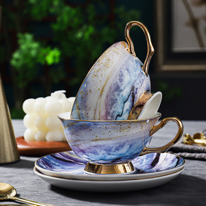 Caja de Regalo Creativa, Juego de Té y Café de Cerámica con Recubrimiento Electrolítico, Taza de Café, Porcelana Fina Elegante - Product Image 2