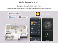 Ensemble de haut-parleurs encastrés au plafond CS-2 WiFi BT 5.4 60W AirPlay Multiroom DLNA pour la maison, le salon, le magasin, le restaurant
