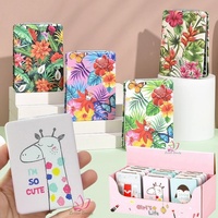 Vente chaude 12 PCS/Box Miroir Rectangulaire Double Côtés Pliant Miroir De Poche 2X Grossissement PU Portable Miroir De Maquillage De Poche