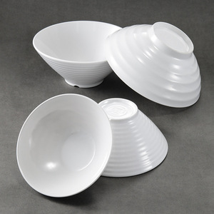 Juego de cuencos de melamina blancos, 6 uds., para sopa de fideos, uso comercial, color sólido, H1582 - Product Image 2