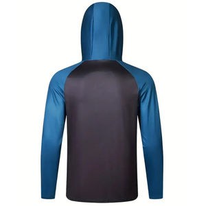 Sweat à capuche de pêche unisexe personnalisé 100% polyester, qualité professionnelle, manches longues, respirant, séchage rapide, confortable, durable, UPF 50, anti-UV - Product Image 2