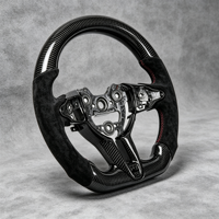 Volant de direction en fibre de carbone brillant personnalisé avec surpiqûres noires et rouges, volant de direction sport pour Mercedes Benz
