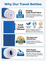 Bouteilles de voyage en silicone de qualité alimentaire, réutilisables, étanches, kit de voyage, gym, camping en plein air, essentiels de voyage, vente en gros