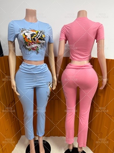 PEEQI 2026 Collection Printemps/Été : Ensemble 2 Pièces Tendance pour Femme – Hauts à Manches Courtes et Pantalons Streetwear avec Imprimé Strass Numérique ED - Product Image 4