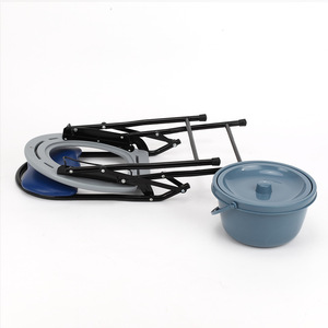 Foldable Commode Chair With Backrest Steel Frame For Elderly And Pregnant Women Toilet <b>Stool</b> Shower Seat Foshan 890 - Product Image 2
