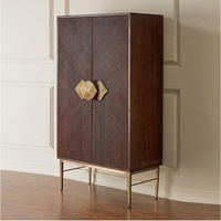 Armoire à vin en bois massif de luxe français de haute qualité, meuble de salon pour bar