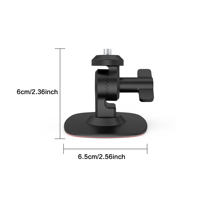 180 °   Support de casque de moto rotatif avec verrouillage à engrenage, base à vis 1/4 pour caméras d'action sur surfaces courbes, compatible GoPro Insta360 DJI