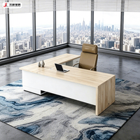 JIUSHUN - Mobilier de bureau moderne sur mesure OEM - Ensemble de bureau en forme de L pour dirigeant, PDG, bureau de direction