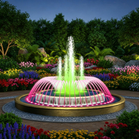 Fuente de Agua para Exteriores, Fuente Musical de Acero Inoxidable Resistente a la Corrosión, con Control CNC, para Hoteles y Villas de Lujo