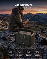 Station portable Solarplay Q300 300W 220V, batterie LFP 288Wh, panneau solaire, lampe torche 150W AC/140W PD/MPPT, 3kg léger, CE/FCC