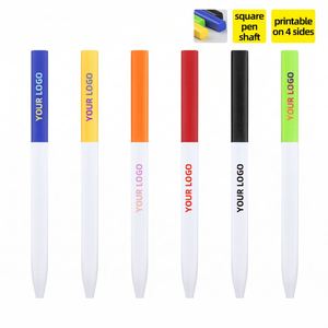 Square <b>Ballpoint</b> <b>Pen</b> with Custom Logo Simple Style Cheap Promotional Logo <b>Pens</b> 1.0mm Black Ink - Product Image 4