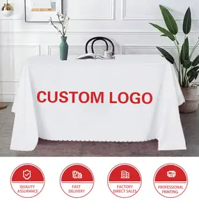 Toalha de mesa personalizada AOZHAN para feiras comerciais, toalha de mesa retangular com logotipo personalizado para publicidade, toalha de mesa com impressão personalizada