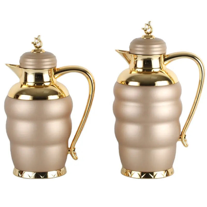 2021 BEST SELLER ARABIC STYLE COFFEE POT SET GLASS LINER VACUUM FLASK MIDDLE EAST STYLE POPULAR BEIGE GOLD COLOR