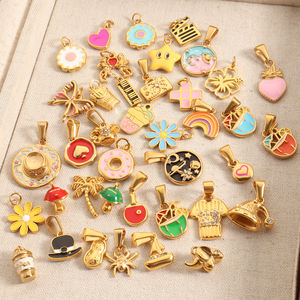 Liontin Perhiasan Mode Olivia Designer Custom DIY dari Baja Anti Karat, Liontin Emas untuk Pembuatan Gelang dan Kalung - Product Image 6