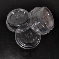 Couvercles plats transparents personnalisés en PET/PP jetables pour tasses, bols, sauces, bouteilles et fermetures (8, 14, 12)