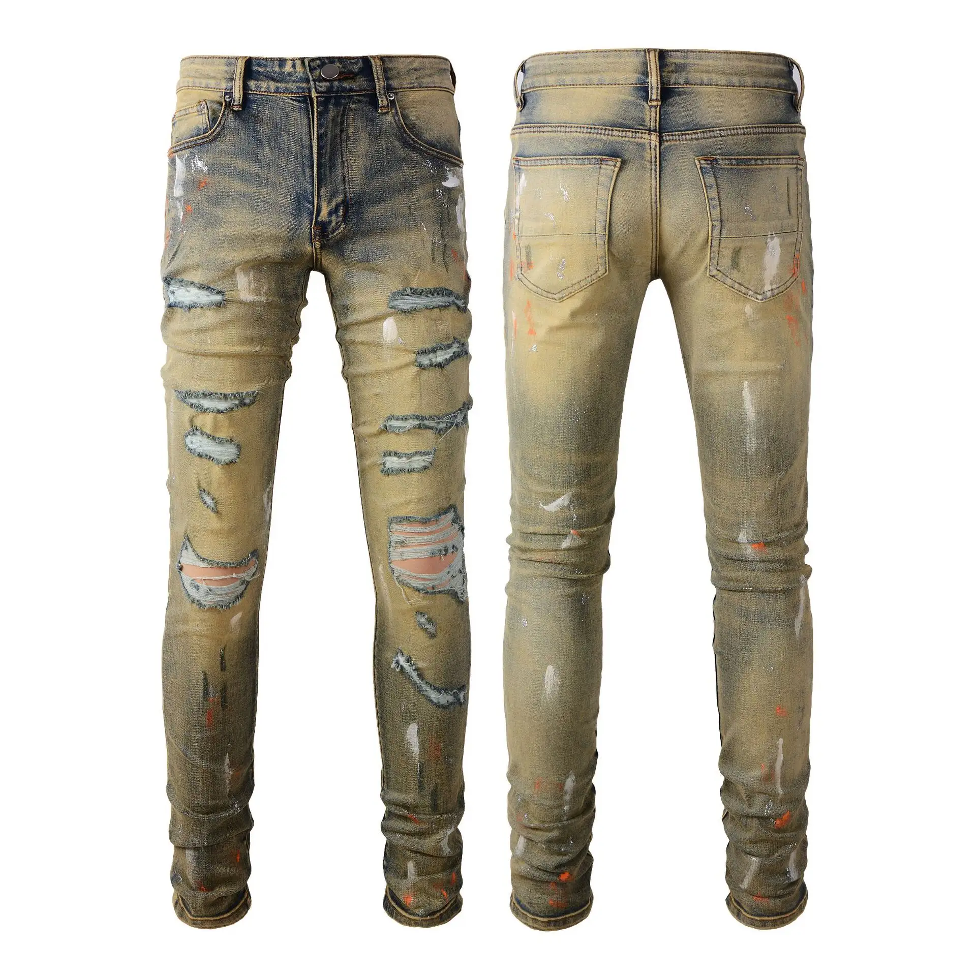 Новые стильные джинсовые джинсы в наличии, модные дизайнерские Джинсовые брюки из известных брендов, ковбойские облегающие брюки Amiry demin