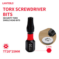 LJ-26b LHV 25mm Steel Torx Tamper Resistant Single End Bit Black Oxide OEM Industrial DIY Bulk Factory Direct