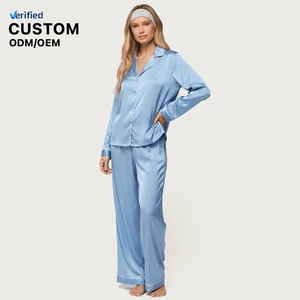 Conjunto de Pijama de Seda para Mujer de Alta Calidad, Ecológico, Lujoso y Cómodo, 100% Seda, Mangas <span class=keywords><strong>Largas</strong></span> - Product Image 1