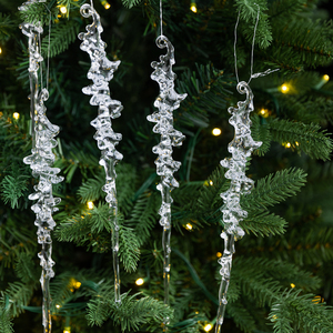 Cross-border Nordic-style Transparent High-transmittance Acrylic <b>Christmas</b> <b>Tree</b> Icicle Ornaments <b>White</b> Ice Crystal Icicle - Product Image 5
