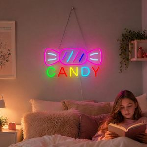 Candy Letreros Neon LED indoor hanging ambient light shop <b>sign</b> wall decoration light entrance indicator light luminous <b>sign</b> - Product Image 5
