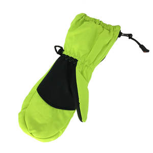 Mitaines de ski d'hiver imperméables de style classique de conception OEM, jaune néon - Product Image 3