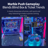 Machine de jeu d'arcade Crazy Marbles, distributeur de boîtes mystères avec poussoir de billes et affichage des prix pour centre commercial