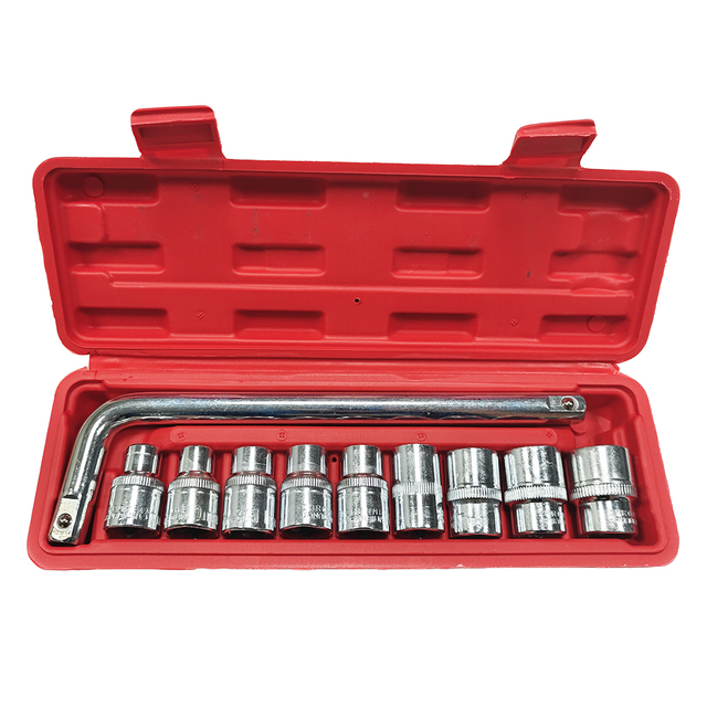 Budget Friendly 1/2" 10Pcs L Type Socket Tool Set for Private Car Daily Upkeep Work