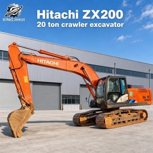 Excavatrice d'occasion HITACHI ZX200, 20 tonnes, marque japonaise, moteur Isuzu, pompe hydraulique Kawasaki, capacité de la cuve de 1,0 m, pelle d'occasion - Product Image 1