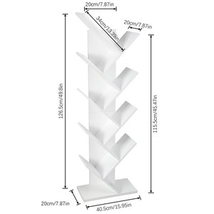 Étagère à livres créative rétro bon marché, bibliothèque rotative pour enfants, style arbre blanc brillant - Product Image 2