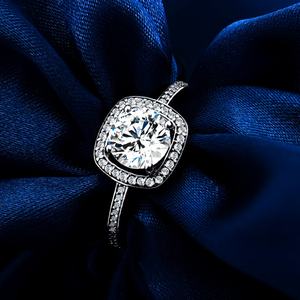 Anillo de Moissanita Plateada al por Mayor XINGYUE, Moissanita Redonda Súper Blanca en Plata de Ley 925 - Product Image 6