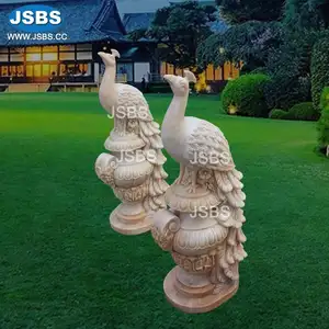 Casa de la decoración del jardín paisaje de piedra de mármol estatua del Pavo Real escultura para venta