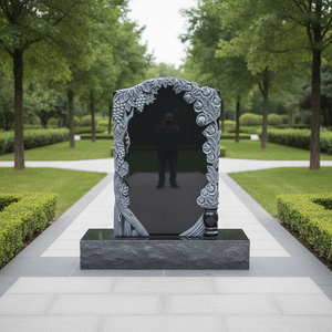 Grape fruit rose antique granite sculpture tombstone headstone monuments Grapefruit Rose Antique Granite Sculpture - Product Image 1