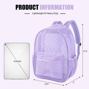 Heavy Duty Mesh <b>Backpack</b> See Through College <b>Student</b> <b>Backpack</b> Breathable Semi-Transparent <b>Backpack</b> for Kids Girls Boys - Product Image 2