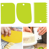 Lot de 3 spatules à pâte écologiques en plastique, grattoir à crème, découpeurs de pâte à denture irrégulière, outil de pâtisserie DIY