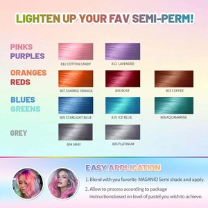 MAGANIO <span class=keywords><strong>Tinta</strong></span> <span class=keywords><strong>Semipermanente</strong></span> per <span class=keywords><strong>Capelli</strong></span> 10 Colori Pastello Neon di Tendenza, Colorazione Diretta, Fornitura all'Ingrosso, Basso MOQ, Direttamente dalla Fabbrica - Product Image 4