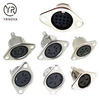Soket Jack Betina Panel Mount Din 3,4,5,6,7,8 Pin dengan Arus Terukur 2A, Konektor Kabel Jantan Din 6 Pin