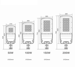 Lumen cao IP66 không thấm nước dẫn đèn đường cho đường cao tốc thông minh ngoài trời chiếu sáng 50W 100W 150W 200W AC cung cấp điện - Product Image 5