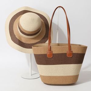 En gros, Ensemble Sac de Plage et Chapeau d'Été en Paille Grande Taille Fait Main pour Femme, pour Vacances et Bord de Mer - Product Image 6