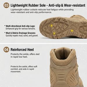 Bottes de combat ultra-légères Yearning, grande taille, montantes, antidérapantes, respirantes, imperméables, résistantes aux perforations en caoutchouc - Product Image 5