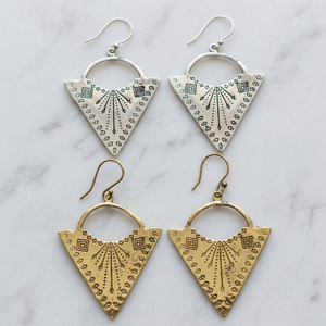 Boucles d'oreille en laiton plaqué argent, bijou Style flèche, vente directe d'usine, nouveau design - Product Image 3