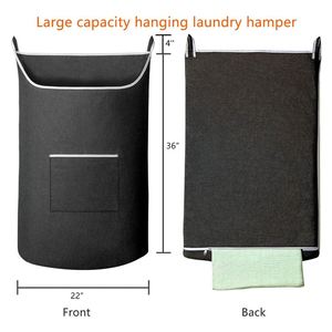 DONAQ Classic Hanging Laundry <b>Basket</b> Space-Saving Over-the-Door Storage Bags Back Door <b>Hamper</b> Wall Mount Bathroom - Product Image 3